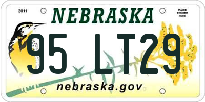 NE license plate 95LT29