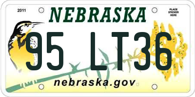 NE license plate 95LT36