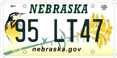 NE license plate 95LT47