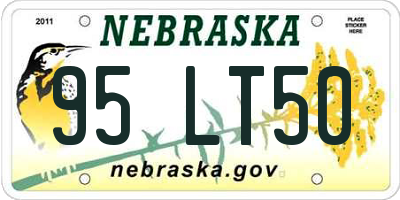 NE license plate 95LT50
