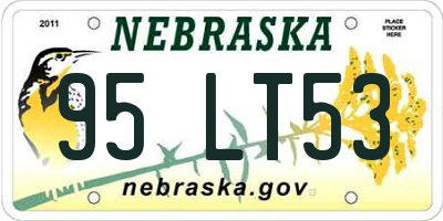 NE license plate 95LT53