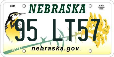 NE license plate 95LT57