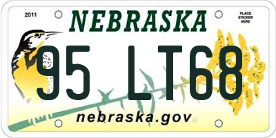 NE license plate 95LT68