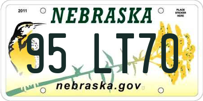 NE license plate 95LT70