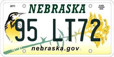 NE license plate 95LT72