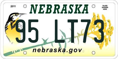 NE license plate 95LT73