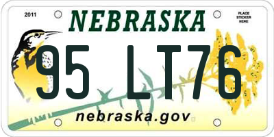 NE license plate 95LT76