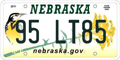 NE license plate 95LT85