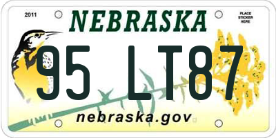 NE license plate 95LT87
