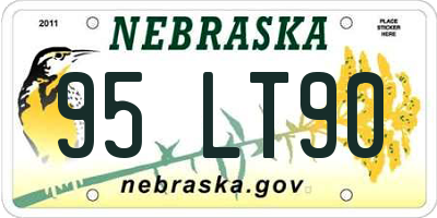 NE license plate 95LT90