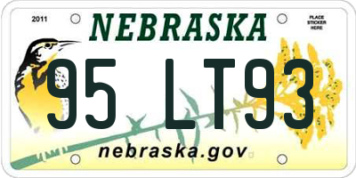 NE license plate 95LT93