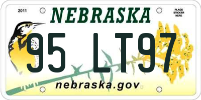 NE license plate 95LT97