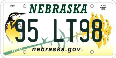 NE license plate 95LT98