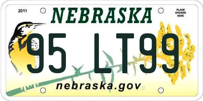 NE license plate 95LT99