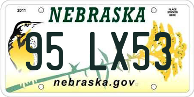 NE license plate 95LX53