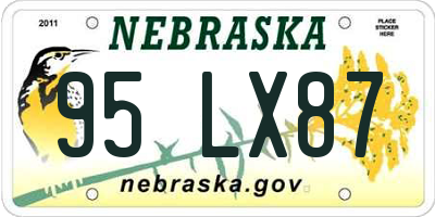 NE license plate 95LX87