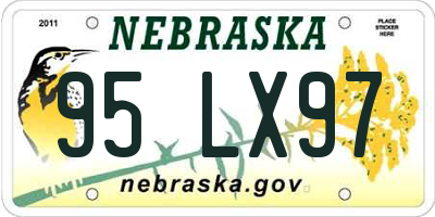 NE license plate 95LX97