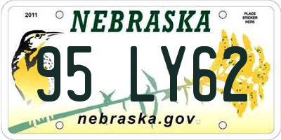 NE license plate 95LY62