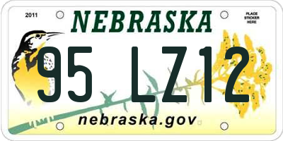 NE license plate 95LZ12