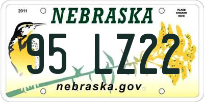 NE license plate 95LZ22