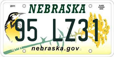 NE license plate 95LZ31