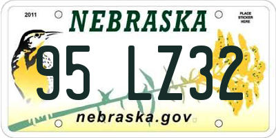 NE license plate 95LZ32
