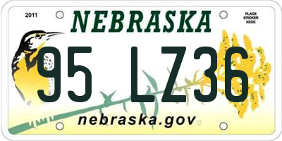 NE license plate 95LZ36
