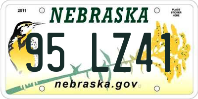 NE license plate 95LZ41