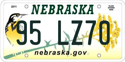 NE license plate 95LZ70