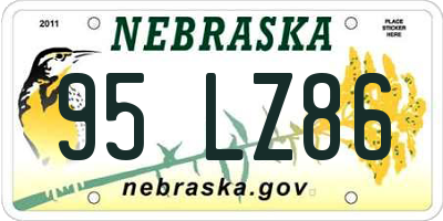 NE license plate 95LZ86