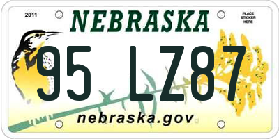 NE license plate 95LZ87