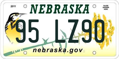 NE license plate 95LZ90