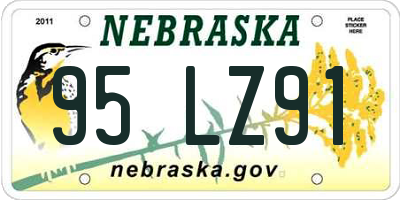NE license plate 95LZ91