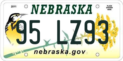 NE license plate 95LZ93