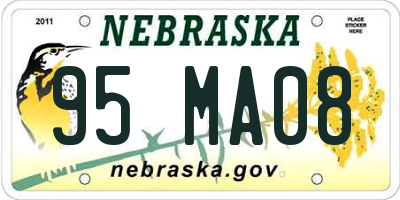 NE license plate 95MA08