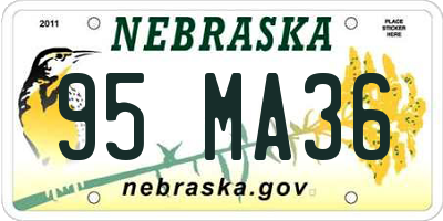 NE license plate 95MA36