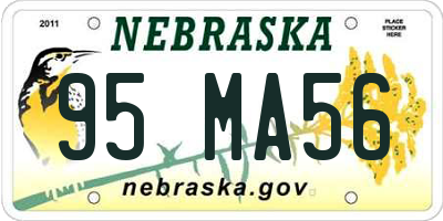 NE license plate 95MA56