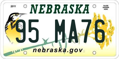 NE license plate 95MA76