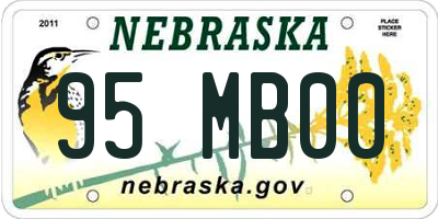 NE license plate 95MB00