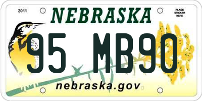 NE license plate 95MB90