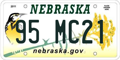 NE license plate 95MC21
