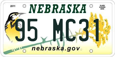 NE license plate 95MC31