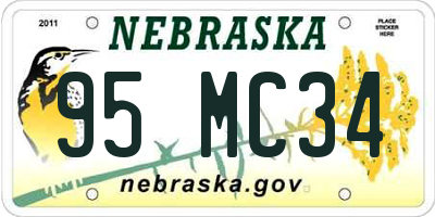 NE license plate 95MC34