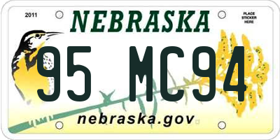 NE license plate 95MC94