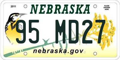 NE license plate 95MD27