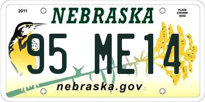 NE license plate 95ME14