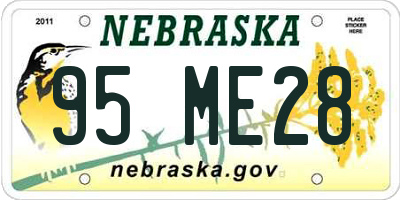 NE license plate 95ME28