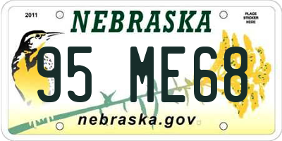 NE license plate 95ME68