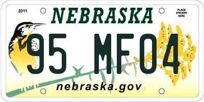 NE license plate 95MF04