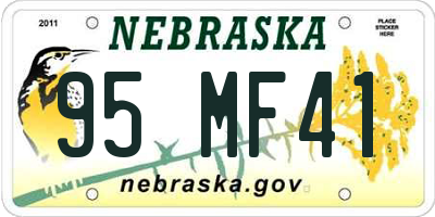 NE license plate 95MF41